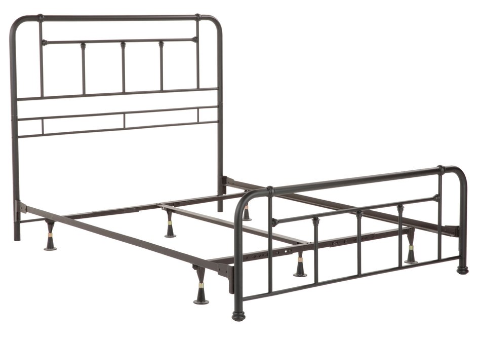 Textured Black Metal Accent Baldwin King Bed