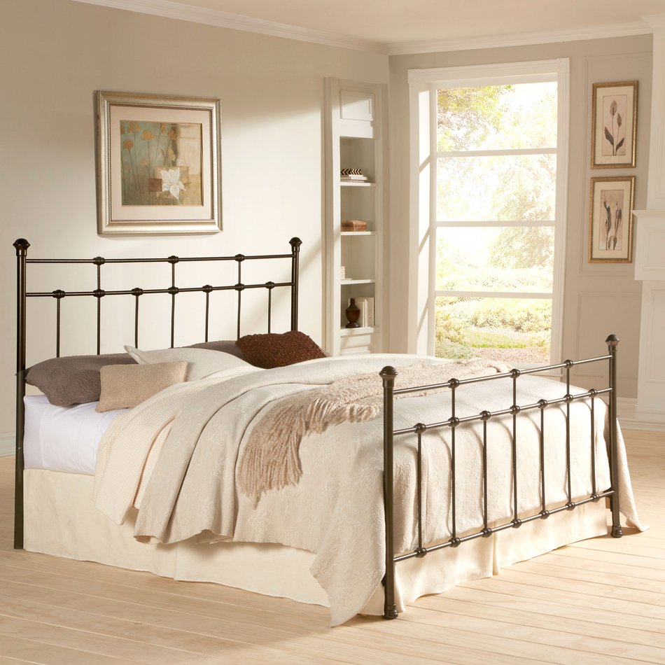 Hammered Brown Metal Accent Dexter King Bed