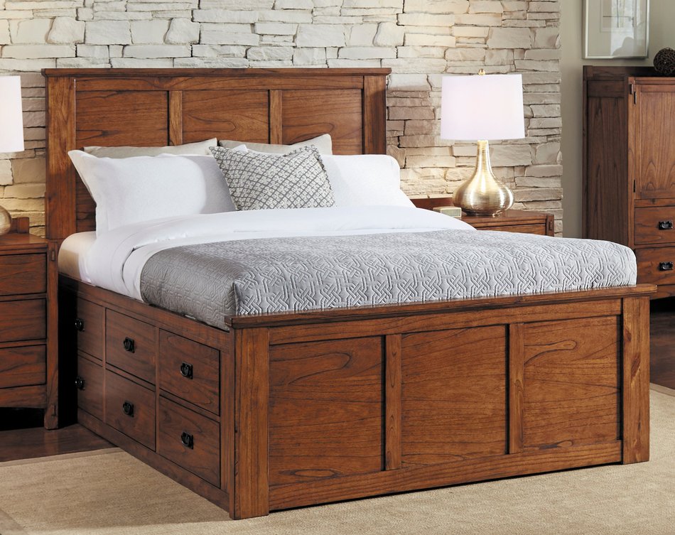 Mission Hill Queen Six Drawer Storage Bed