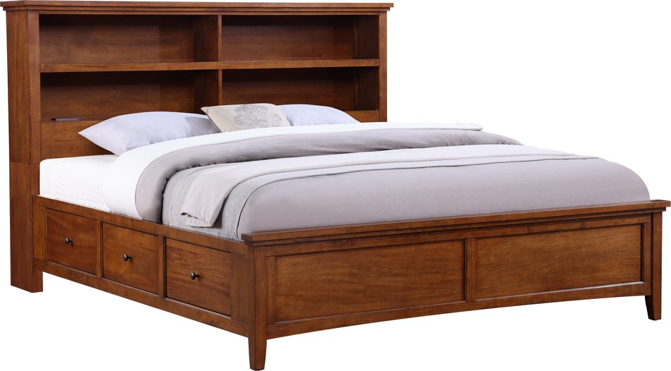 Spencer 2 Queen Bookcase Storage Bed
