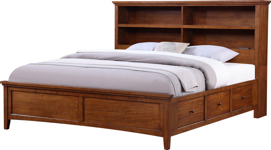 Spencer 2 King Bookcase Storage Bed