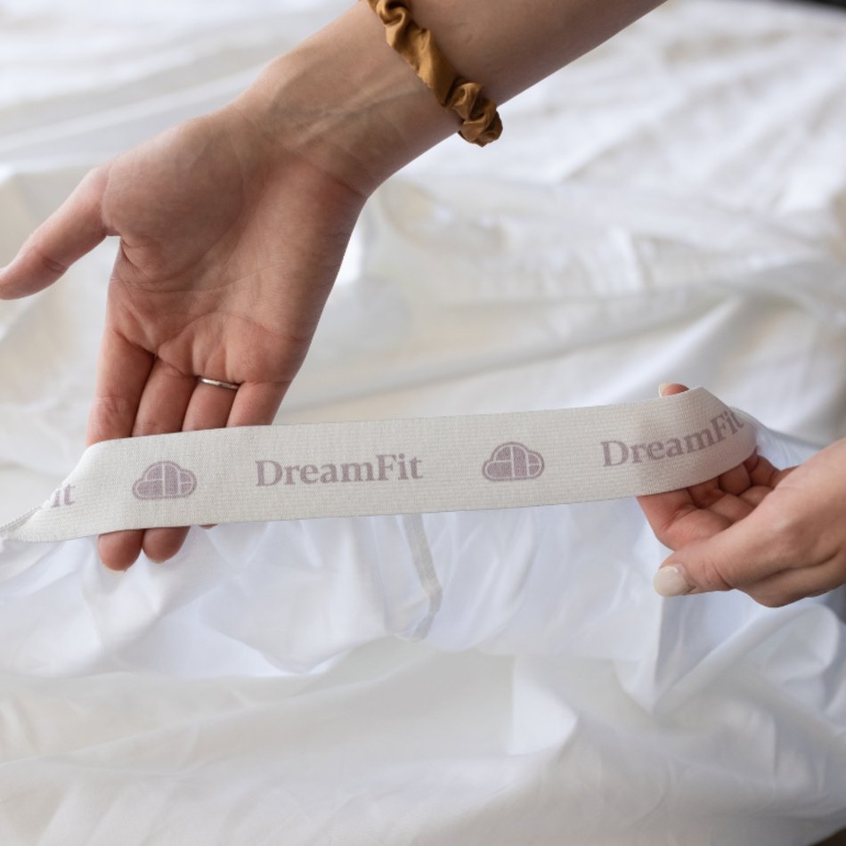 DreamFit 100% Pima Cotton Split King White Sheet Set