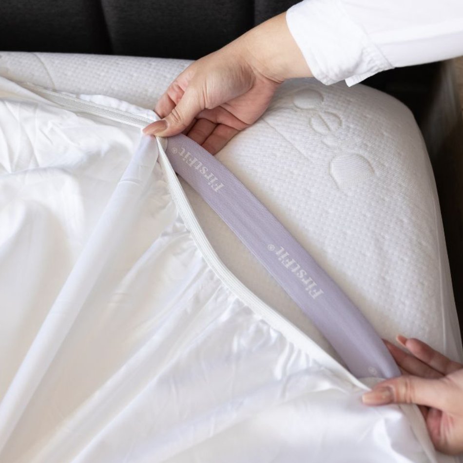 DreamFit StaDry Split Head King White Sheet Set Se