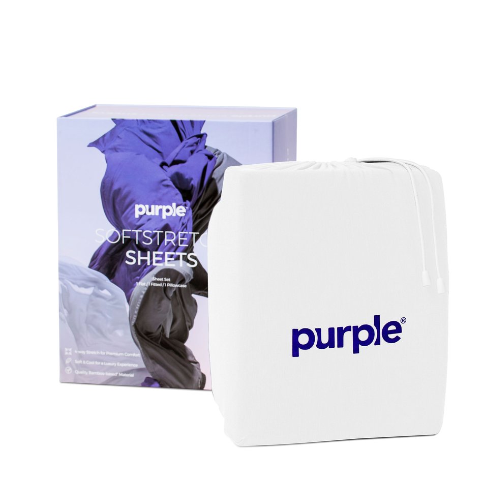 Purple Deep Pocket SoftStretch True Queen White Sheets Sheet Set