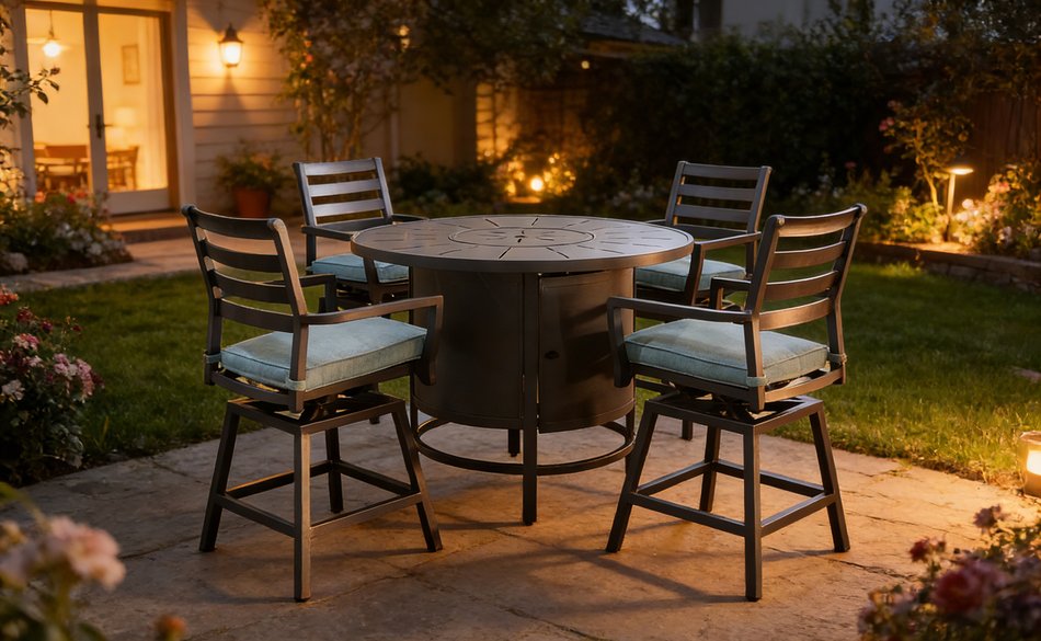Hudson 5 Piece Outdoor Fire Pit Set