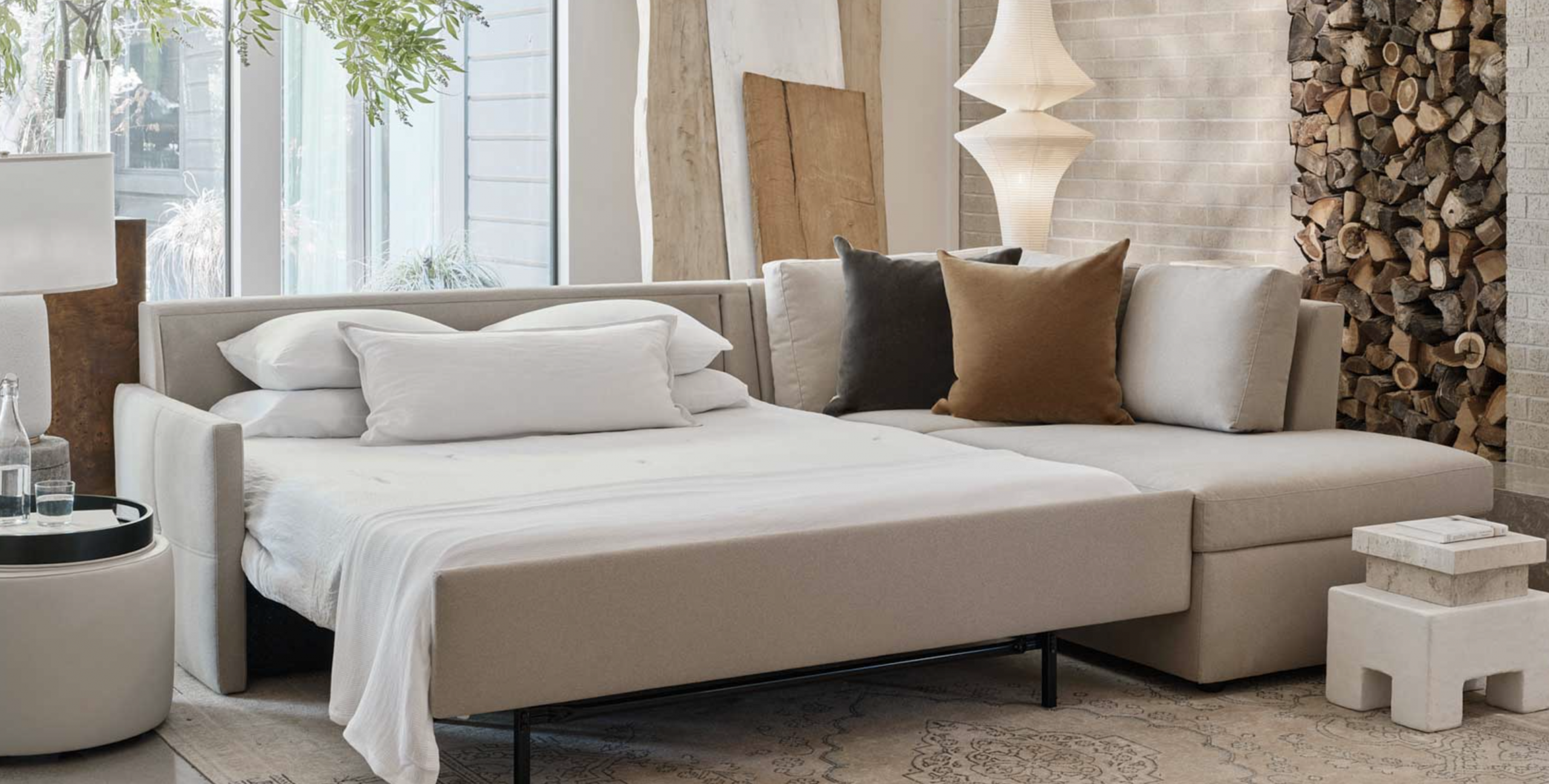 sleeper couch with the bed extended